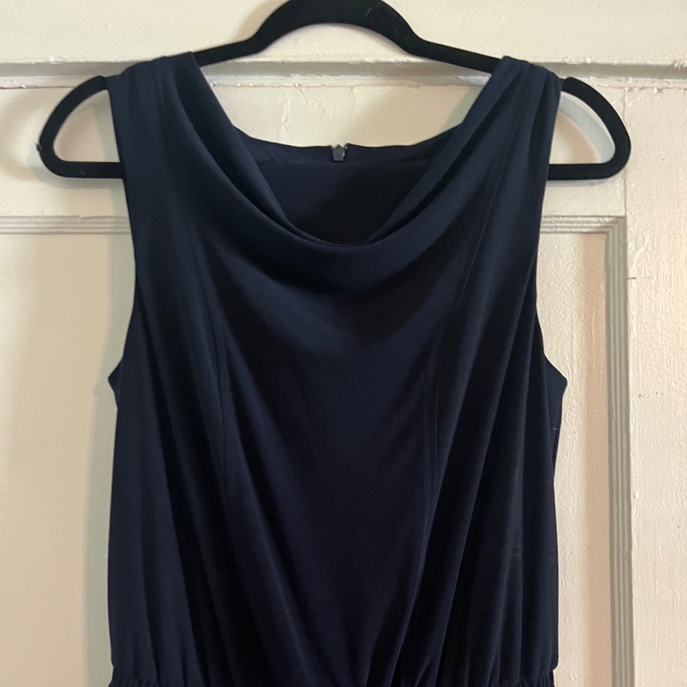 Vince Camuto Navy blue cowl neck jumpsuit